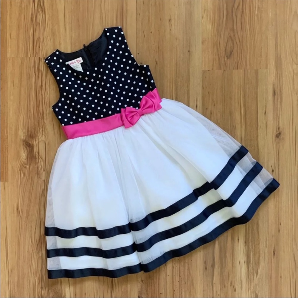 Navy and white girls dress size 6X